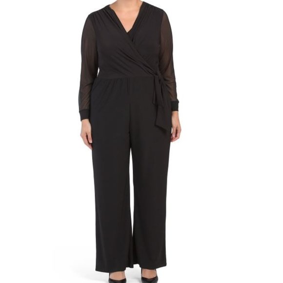 Tiana B. Pants & Jumpsuits Tiana B Sheer Sleeve Jumpsuit Poshmark